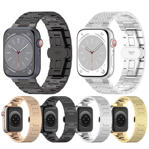 Techsuit - Watchband 32mm (W052) - Apple Watch 1/2/3/4/5/6/7/8/9/10/11/SE/SE 2/SE 3 (38/40/41/42mm) - Black