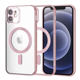   Techsuit - Luxury Crystal MagSafe tok - iPhone 12 - Rózsaszín átlátszó