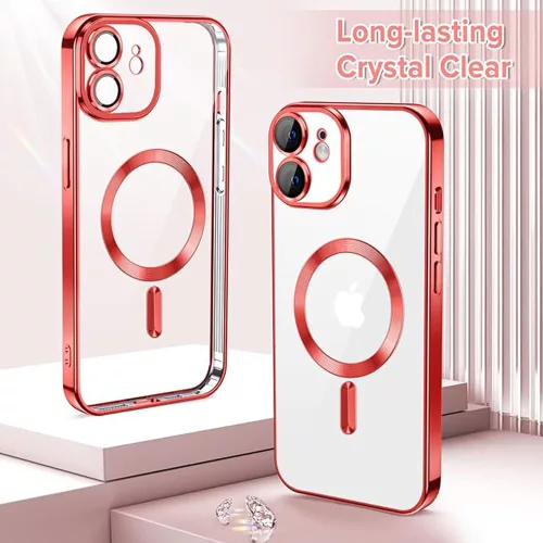 Techsuit - Luxury Crystal MagSafe tok - iPhone 12 - Piros átlátszó