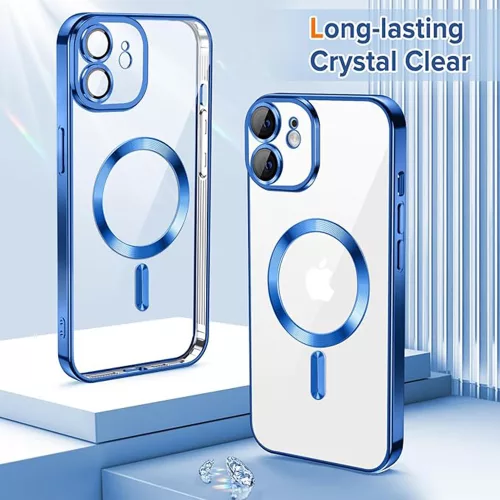 Techsuit - Luxury Crystal MagSafe tok - iPhone 12 - Kék átlátszó