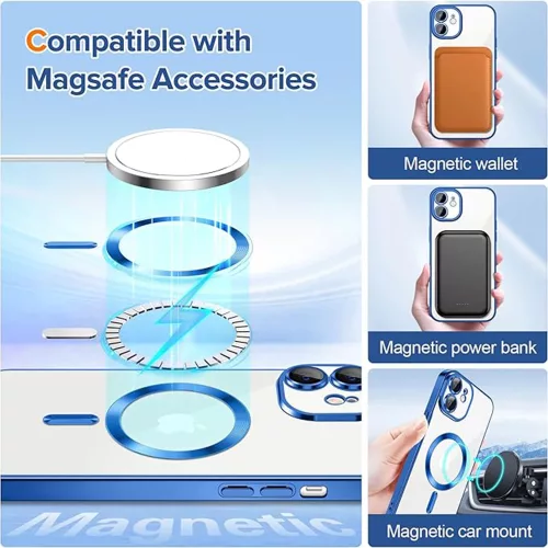 Techsuit - Luxury Crystal MagSafe tok - iPhone 12 - Kék átlátszó