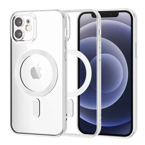 Techsuit - Luxury Crystal MagSafe tok - iPhone 12 - Ezüst átlátszó