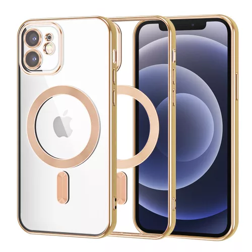 Techsuit - Luxury Crystal MagSafe tok - iPhone 12 - Arany átlátszó