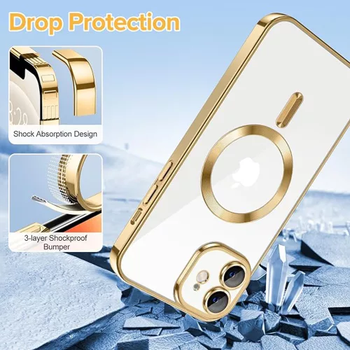 Techsuit - Luxury Crystal MagSafe tok - iPhone 12 - Arany átlátszó
