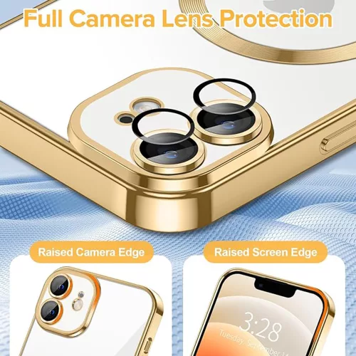 Techsuit - Luxury Crystal MagSafe tok - iPhone 12 - Arany átlátszó