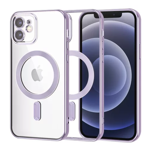 Techsuit - Luxury Crystal MagSafe tok - iPhone 12 - Lila átlátszó