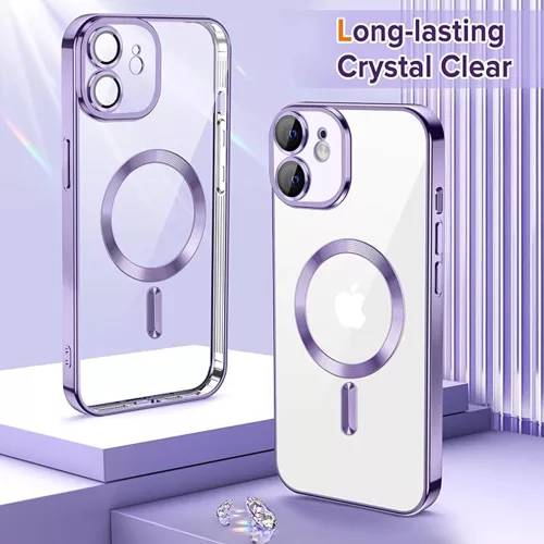 Techsuit - Luxury Crystal MagSafe tok - iPhone 12 - Lila átlátszó