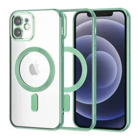   Techsuit - Luxury Crystal MagSafe tok - iPhone 12 - Zöld átlátszó