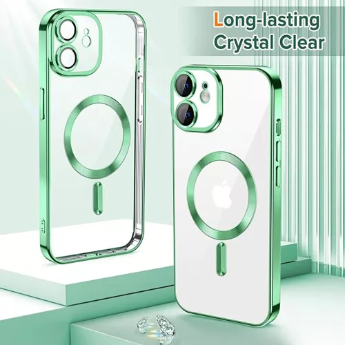 Techsuit - Luxury Crystal MagSafe tok - iPhone 12 - Zöld átlátszó