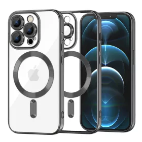   Techsuit - Luxury Crystal MagSafe tok - iPhone 12 Pro Max - Fekete átlátszó
