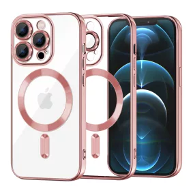   Techsuit - Luxury Crystal MagSafe tok - iPhone 12 Pro Max - Rózsaszín átlátszó