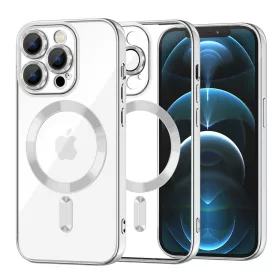   Techsuit - Luxury Crystal MagSafe tok - iPhone 12 Pro Max - Ezüst átlátszó