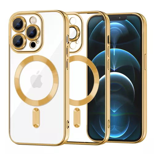 Techsuit - Luxury Crystal MagSafe tok - iPhone 12 Pro Max - Arany átlátszó