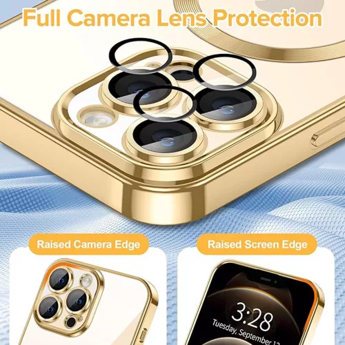 Techsuit - Luxury Crystal MagSafe tok - iPhone 12 Pro Max - Arany átlátszó