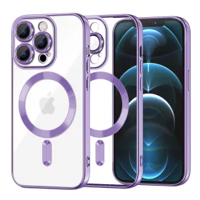   Techsuit - Luxury Crystal MagSafe tok - iPhone 12 Pro Max - Lila átlátszó