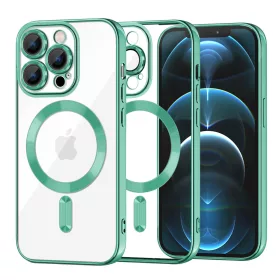   Techsuit - Luxury Crystal MagSafe tok - iPhone 12 Pro Max - Zöld átlátszó