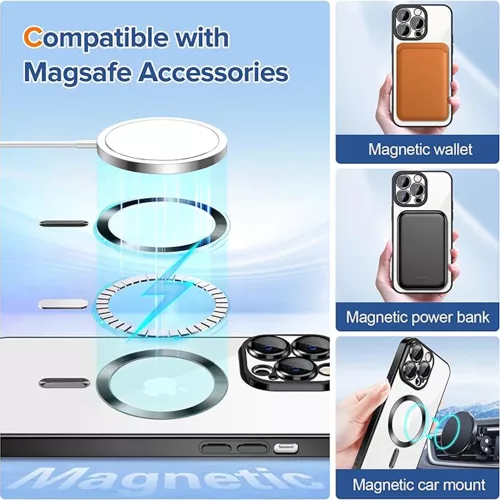 Techsuit - Luxury Crystal MagSafe tok - iPhone 12 Pro - Fekete átlátszó