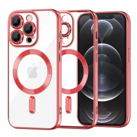   Techsuit - Luxury Crystal MagSafe tok - iPhone 12 Pro - Piros átlátszó