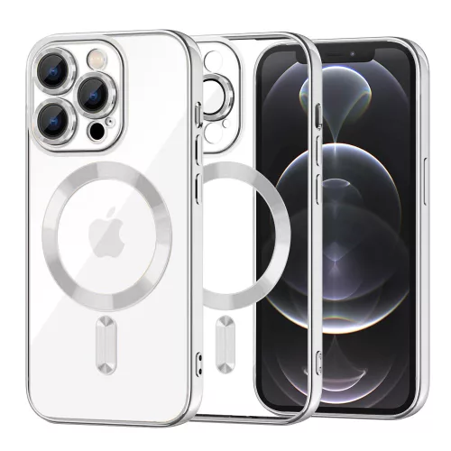 Techsuit - Luxury Crystal MagSafe tok - iPhone 12 Pro - Ezüst átlátszó