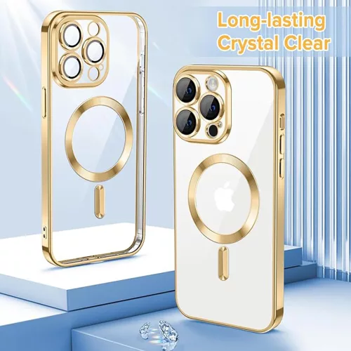Techsuit - Luxury Crystal MagSafe tok - iPhone 12 Pro - Arany átlátszó