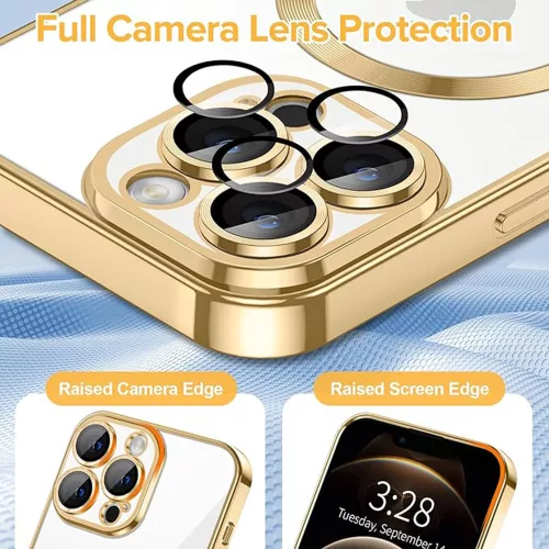 Techsuit - Luxury Crystal MagSafe tok - iPhone 12 Pro - Arany átlátszó