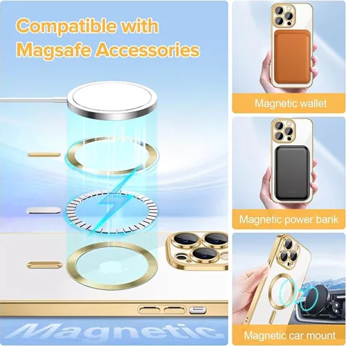 Techsuit - Luxury Crystal MagSafe tok - iPhone 12 Pro - Arany átlátszó