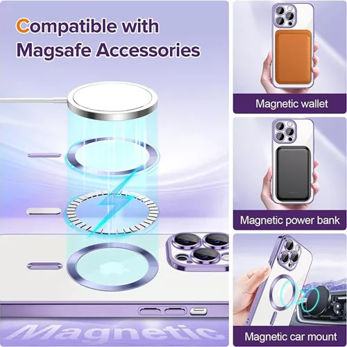 Techsuit - Luxury Crystal MagSafe tok - iPhone 12 Pro - Lila átlátszó