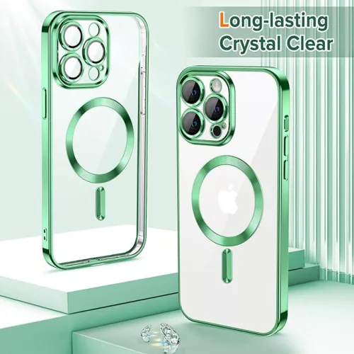 Techsuit - Luxury Crystal MagSafe tok - iPhone 12 Pro - Zöld átlátszó