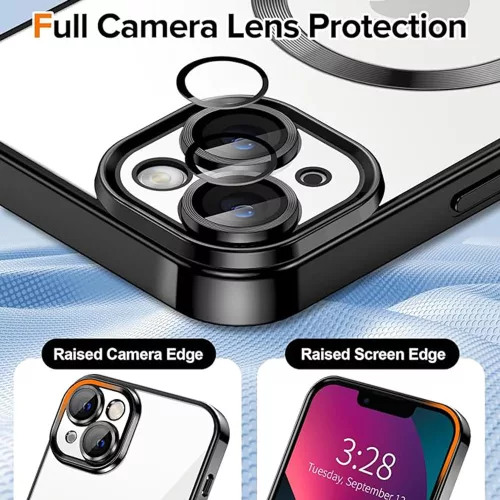 Techsuit - Luxury Crystal MagSafe tok - iPhone 13 - Fekete átlátszó