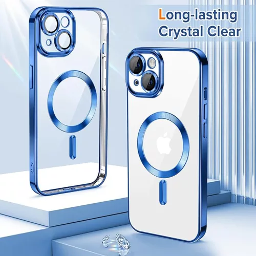 Techsuit - Luxury Crystal MagSafe tok - iPhone 13 - Kék átlátszó