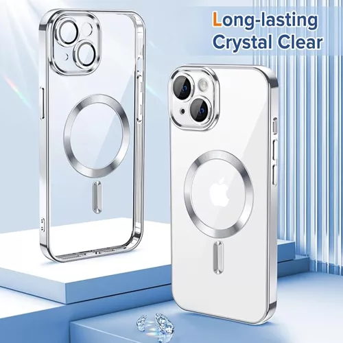 Techsuit - Luxury Crystal MagSafe tok - iPhone 13 - Ezüst átlátszó