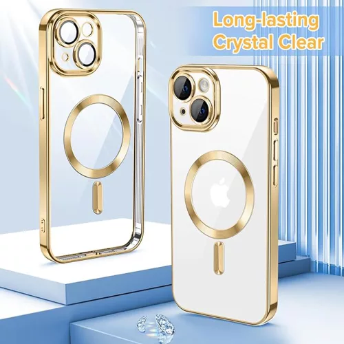 Techsuit - Luxury Crystal MagSafe tok - iPhone 13 - Arany átlátszó