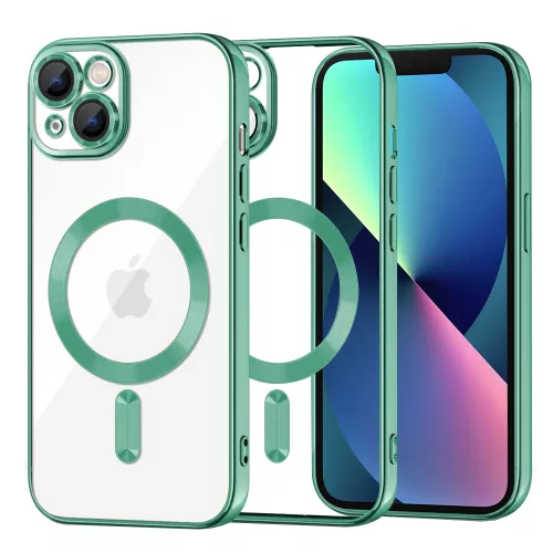 Techsuit - Luxury Crystal MagSafe tok - iPhone 13 - Zöld átlátszó