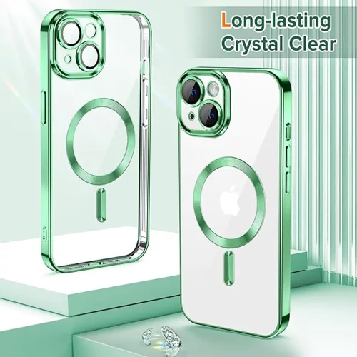 Techsuit - Luxury Crystal MagSafe tok - iPhone 13 - Zöld átlátszó
