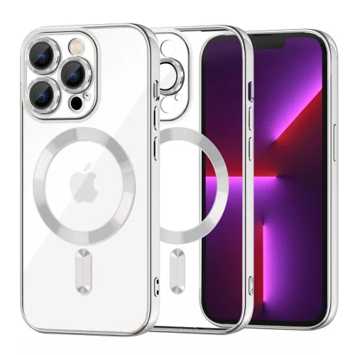 Techsuit - Luxury Crystal MagSafe tok - iPhone 13 Pro - Ezüst átlátszó