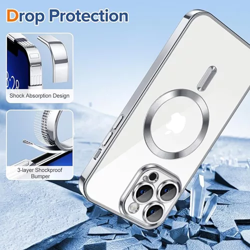 Techsuit - Luxury Crystal MagSafe tok - iPhone 13 Pro - Ezüst átlátszó