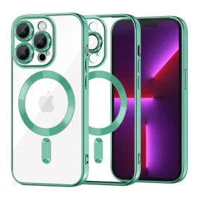   Techsuit - Luxury Crystal MagSafe tok - iPhone 13 Pro - Zöld átlátszó