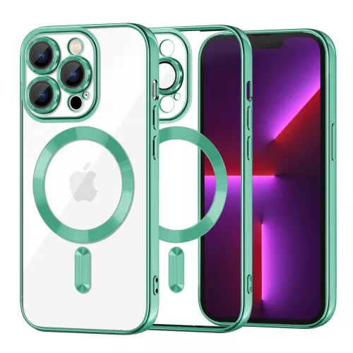 Techsuit - Luxury Crystal MagSafe tok - iPhone 13 Pro - Zöld átlátszó