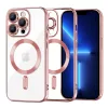 Techsuit - Luxury Crystal MagSafe tok - iPhone 13 Pro Max - Rózsaszín átlátszó