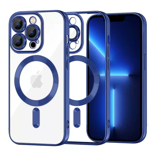 Techsuit - Luxury Crystal MagSafe tok - iPhone 13 Pro Max - Kék átlátszó