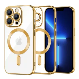   Techsuit - Luxury Crystal MagSafe tok - iPhone 13 Pro Max - Arany átlátszó