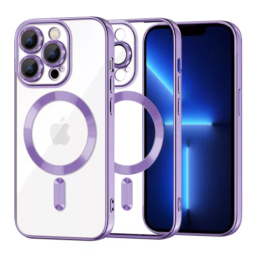Techsuit - Luxury Crystal MagSafe tok - iPhone 13 Pro Max - Lila átlátszó