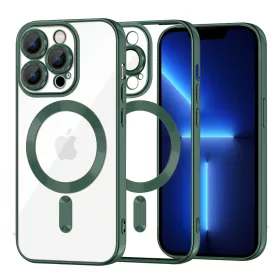   Techsuit - Luxury Crystal MagSafe tok - iPhone 13 Pro Max - Sötétzöld átlátszó