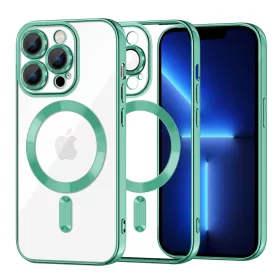   Techsuit - Luxury Crystal MagSafe tok - iPhone 13 Pro Max - Zöld átlátszó