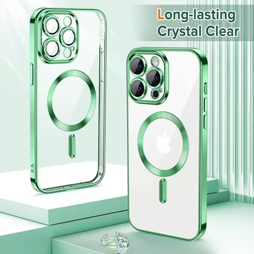Techsuit - Luxury Crystal MagSafe tok - iPhone 13 Pro Max - Zöld átlátszó