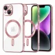 Techsuit - Luxury Crystal MagSafe tok - iPhone 14 - Rózsaszín átlátszó