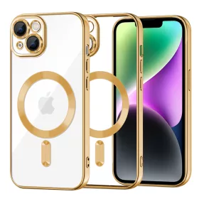   Techsuit - Luxury Crystal MagSafe tok - iPhone 14 - Arany átlátszó