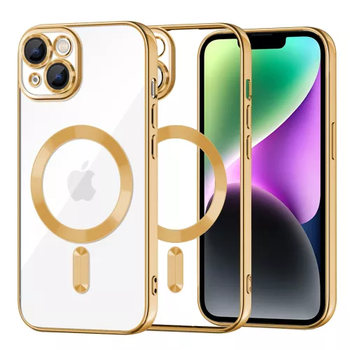 Techsuit - Luxury Crystal MagSafe tok - iPhone 14 - Arany átlátszó