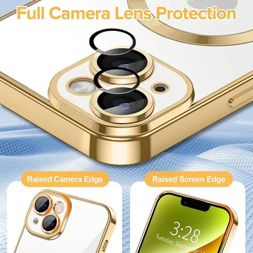Techsuit - Luxury Crystal MagSafe tok - iPhone 14 - Arany átlátszó