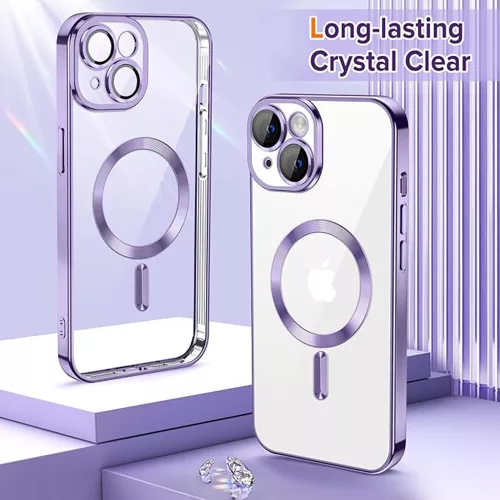 Techsuit - Luxury Crystal MagSafe tok - iPhone 14 - Lila átlátszó